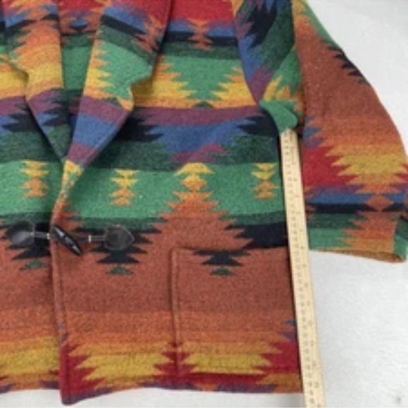 On The Verge 70’s Women’s Open Coat Size XL Southwestern Pattern Wool VTG USA - Picture 9 of 12